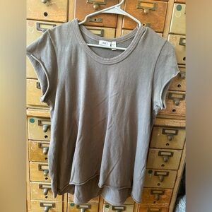 WILT gray raw hem tee in grey.